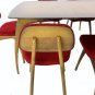 Mid Century Modern Horn Finish Walnut Dining Table 6 Chairs Set Kagan Decor
