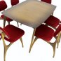 Mid Century Modern Horn Finish Walnut Dining Table 6 Chairs Set Kagan Decor