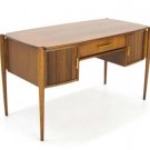 Danish Modern Tambour Doors Walnut Desk NICE!