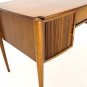 Danish Modern Tambour Doors Walnut Desk NICE!