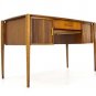 Danish Modern Tambour Doors Walnut Desk NICE!