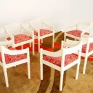 Set of Six Chairs by Vico Magistretti for Stendig with Marimekko Fabric Finland