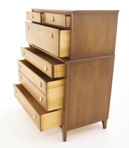 Mid Century Danish Modern Walnut Dresser High Chest by Drexel