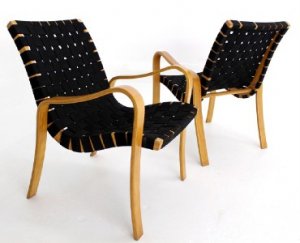 Pair of Danish Mid Century Modern Lounge Chairs by Thonet