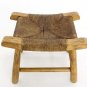 Vintage Antique Rush Seat Wood Primitive Bench Foot Stool Ottoman