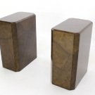 Pair of Mid Century Modern Springer Faux Goat Skin Pedestals Dining Table Base