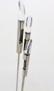 Mid Centur Modern Chrome and Lucite Wheat Theme Floor Lamp