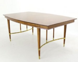 Italian Mid Century Modern Walnut Dining Table 1 Leaf Gibbings decor