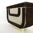 Italian Mid Century Modern Bar Cabinet Stool Suede Glass Scilfrico Selezione