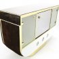Italian Mid Century Modern Bar Cabinet Stool Suede Glass Scilfrico Selezione
