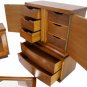 Danish Mid Century Modern Walnut Dresser Chest Nightstands Headboard Bedroom