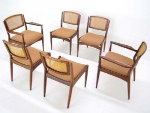 Set 6 Mid Century Danish Modern Oiled Walnut Teak Dining Chairs  Finn Juhl Kagan