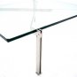 Mid Century Modern Stainless Steel Glass Parallel Bar Leg Desgin Coffee Table