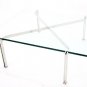 Mid Century Modern Stainless Steel Glass Parallel Bar Leg Desgin Coffee Table