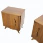 Pair of Danish Mid Century Modern Walnut Nightstands End Tables Cabinets