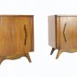 Pair of Danish Mid Century Modern Walnut Nightstands End Tables Cabinets