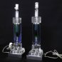 Stanning Pair of Mid Century Cut Glass Table Lamps