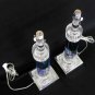 Stanning Pair of Mid Century Cut Glass Table Lamps