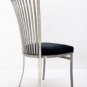 Set of 4 Contemporary Modern Fan Back Polished Steel Dining Chairs