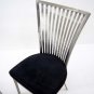Set of 4 Contemporary Modern Fan Back Polished Steel Dining Chairs