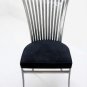 Set of 4 Contemporary Modern Fan Back Polished Steel Dining Chairs