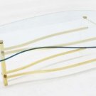 Mid Century Modern Kidney Shape Lucite Glass Brass Coffee Table