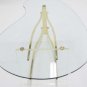 Mid Century Modern Kidney Shape Lucite Glass Brass Coffee Table