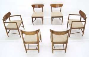 6 Mid Century Danish Modern Dining Chairs New Upholstry