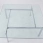 Mid Century Modern Glass & Chrome Base Vintage Coffee Table