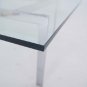 Mid Century Modern Glass & Chrome Base Vintage Coffee Table