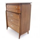 Drexel Projection Line Mid Century Modern Dresser High Chest of Drawers Walnut