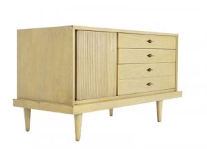 Mid Century Modern Bleached Mahogany Credenza Cabinet
