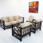 Hollywood Regency Mid Century Modern Faux Bamboo Sofa