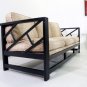 Hollywood Regency Mid Century Modern Faux Bamboo Sofa
