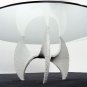 Mid Century Carved Wood Propeller Base Coffee Table