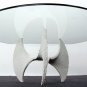 Mid Century Carved Wood Propeller Base Coffee Table