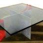 Mid century Modern X Base Coffee Table by Habitat NY