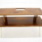 Mid Century Modern Lane Two Tier Planter Window Table Parquetry Top Brass legs