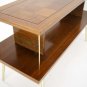 Mid Century Modern Lane Two Tier Planter Window Table Parquetry Top Brass legs