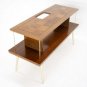 Mid Century Modern Lane Two Tier Planter Window Table Parquetry Top Brass legs