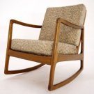 Danish Mid Century Modern Rocking Lounge Chair New Upholstery.