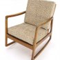 Danish Mid Century Modern Rocking Lounge Chair New Upholstery.