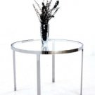 Stainless & Glass Mid Century Modern Cafe Center Table