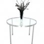 Stainless & Glass Mid Century Modern Cafe Center Table