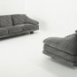 Mid Century Modern Saporiti Suede Sofa & Loveseat