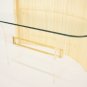 Mid Century Modern Lucite Brass Glass Console Sofa Table