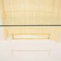 Mid Century Modern Lucite Brass Glass Console Sofa Table