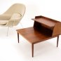 Danish Mid Century Modern Oiled Walnut Oversized Step End Table Unusual MINT