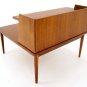 Danish Mid Century Modern Oiled Walnut Oversized Step End Table Unusual MINT