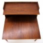 Danish Mid Century Modern Oiled Walnut Oversized Step End Table Unusual MINT